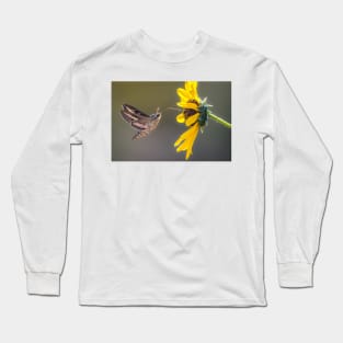 Hummingbird Moth Gathering Nectar Long Sleeve T-Shirt